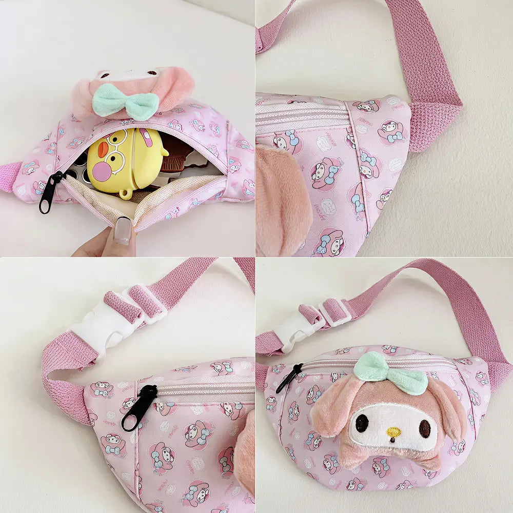 Crossbody bag with cartoon characters