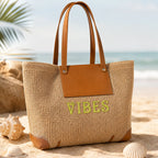 Vibes Woven Summer Tote Bag