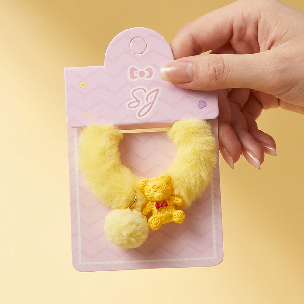 Furry teddy bear hair clip