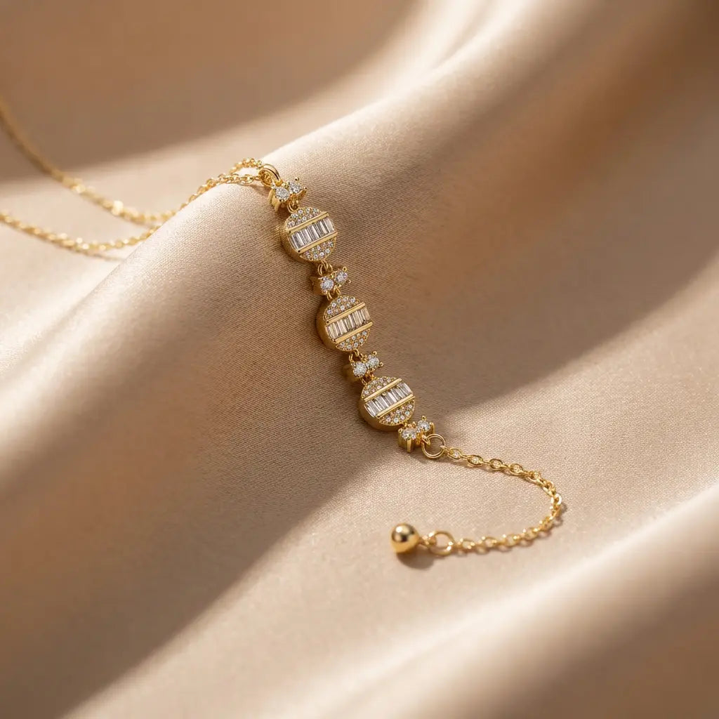 Baguette Sparkle Collection Gold Plated