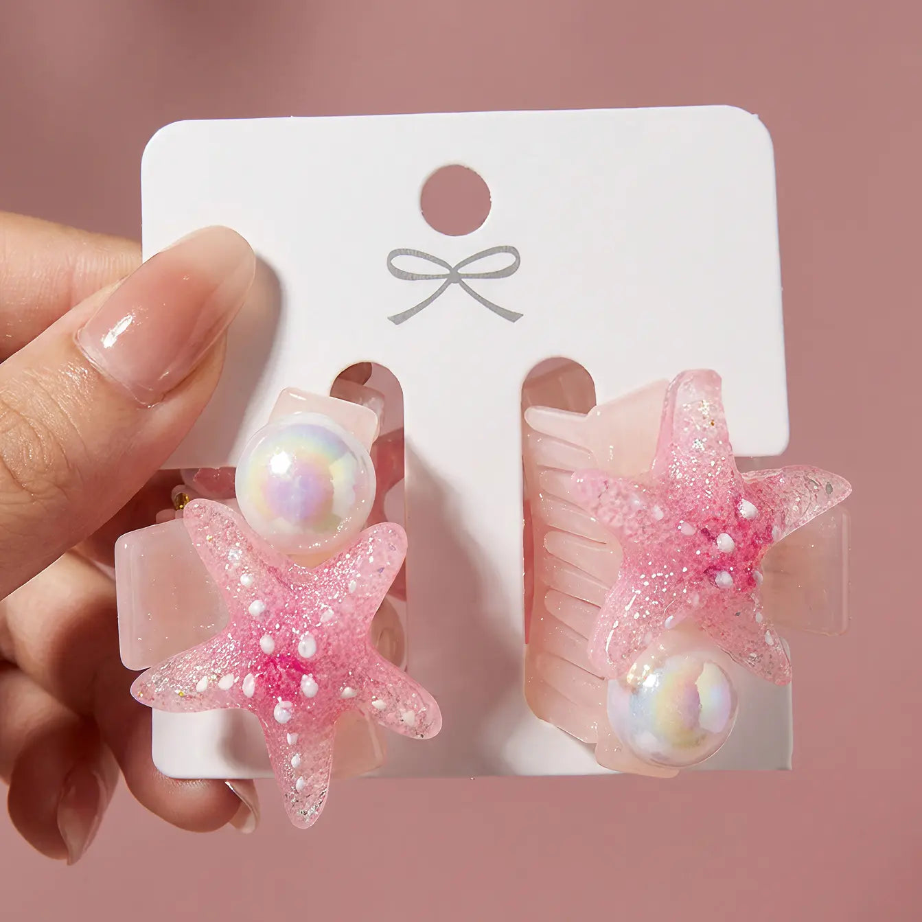 Hairpin in the shape of a starfish (two pieces)