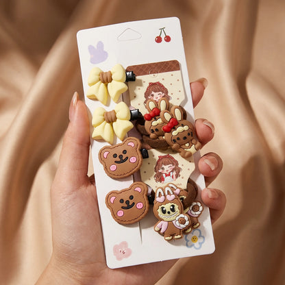 Teddy & Bunny Hair Tie Set (8 Hair Ties)