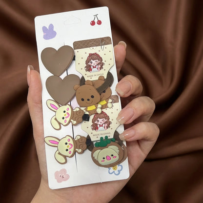 Teddy & Bunny Hair Tie Set (8 Hair Ties)
