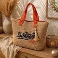 Summer Vibes Straw Tote Bag