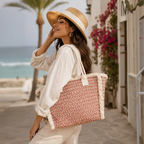 Fringed Woven Summer Tote Bag
