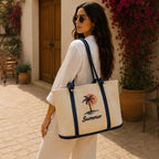 Summer Beach Woven Tote Bag
