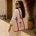 Summer Beach Woven Tote Bag