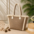 Fringed Woven Summer Tote Bag